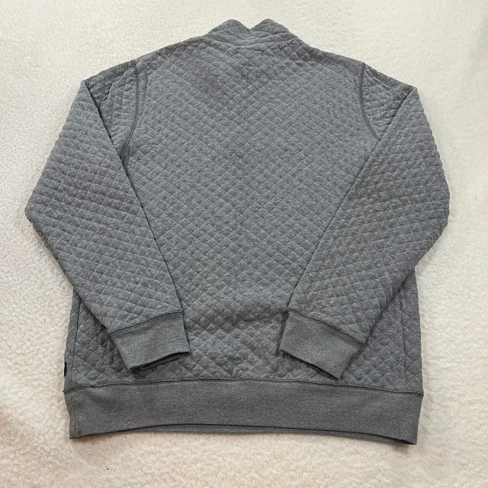 Old Navy Pullover Mens Large Gray Quilted 1/4 Snap Mock Neck Heathered
